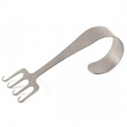 Freeman Rake Retractor, 4" Short Handle with Thumb Ring, 4 Sharp Prongs, 1 1/2" Wide